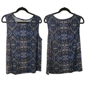Navy Multi-color Knit Tank Top. Size Large